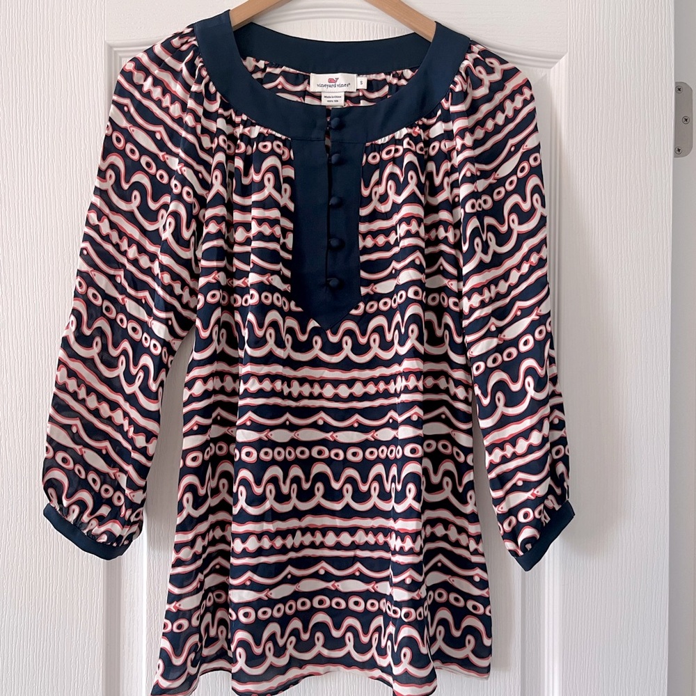 Vineyards Vines | Pink & Navy Tunic size Small